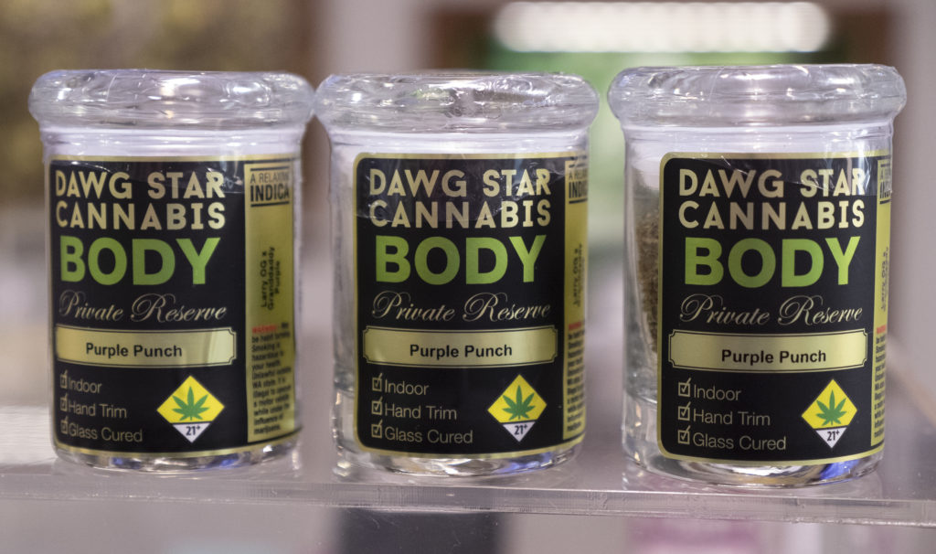 Three Jars of Dawg Star Cannabis in a Row