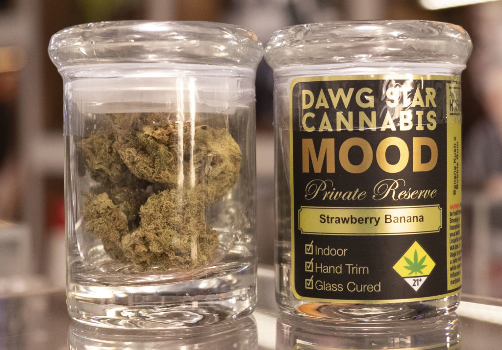 Dawg Star Cannabis Strawberry Banana Flower in Jar