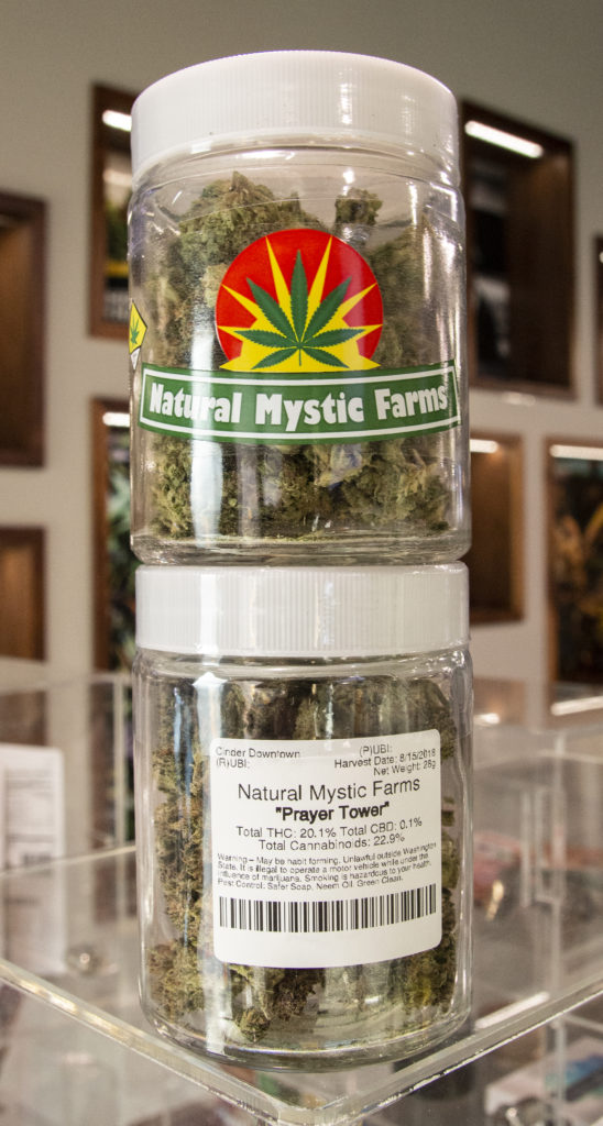 Natural Mystic Farms Jars of Cannabis Flower Stacked
