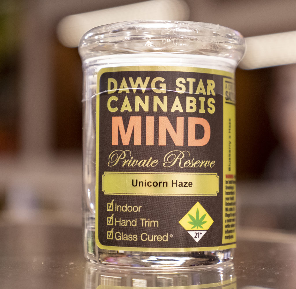 3.5 Gram Jar of Unicorn Haze from Dawg Star Cannabis