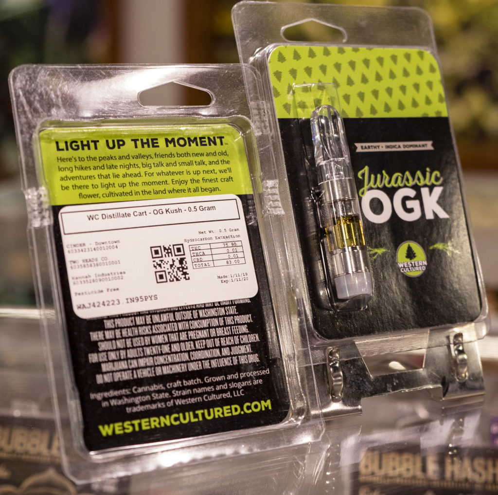 Western Cultured Cannabis Front and Back of Jurassic OGK Cartridge Package