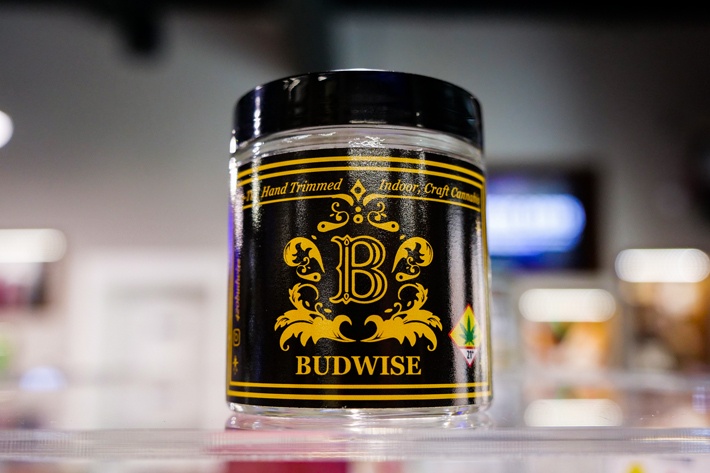 Jar of Budwise Cannabis