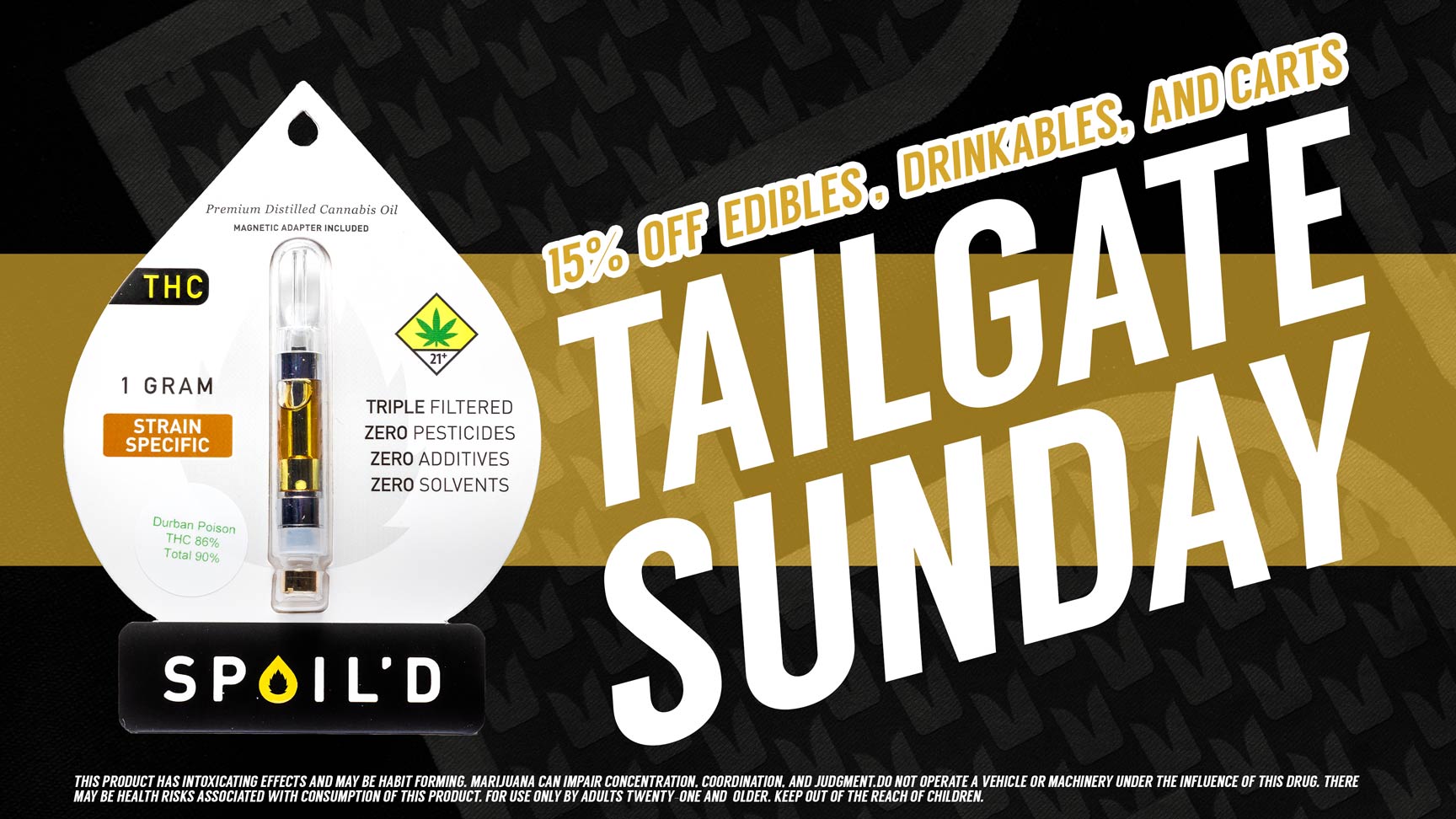Save 15% every Sunday at Cinder in Spokane on Cartridges, Edibles, and Drinkables