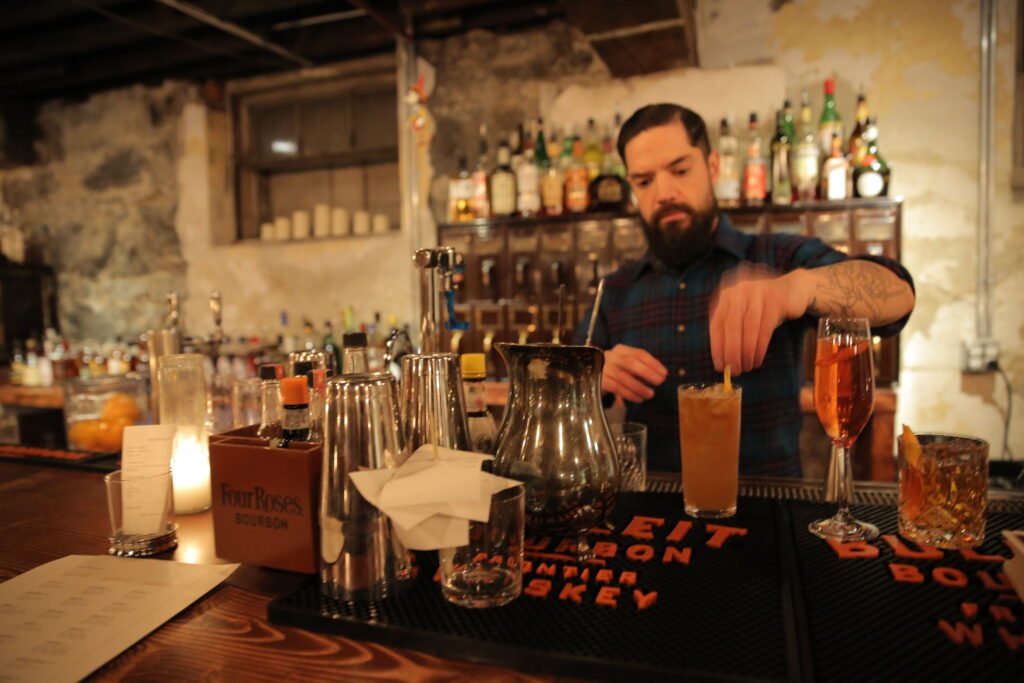 Bartender Making Drink at Hogwash Whiskey Den