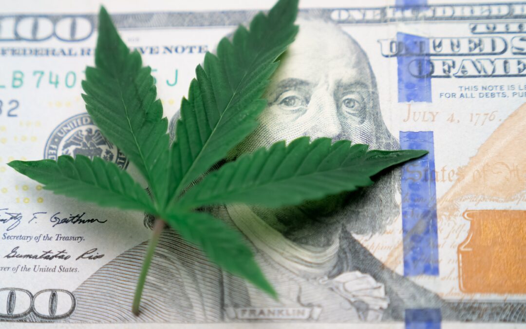 Marijuana Leaf on 100 Dollar Bill