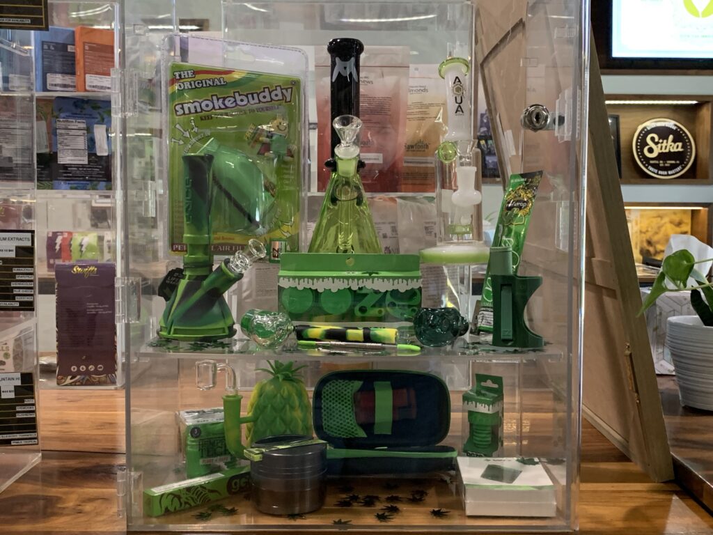 St.Patrick's Day Accessory Display at Cinder Cannabis