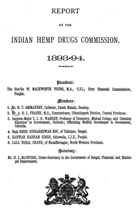 Indian Hemp Drugs Commission 1893