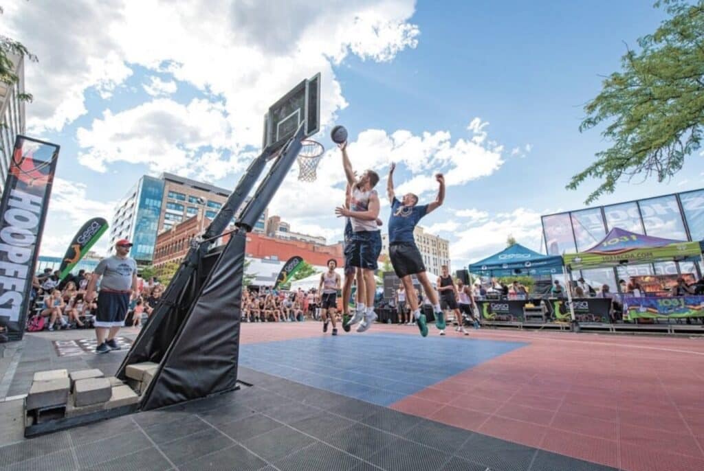 Two Men Playing Basketball at Hoopfest
