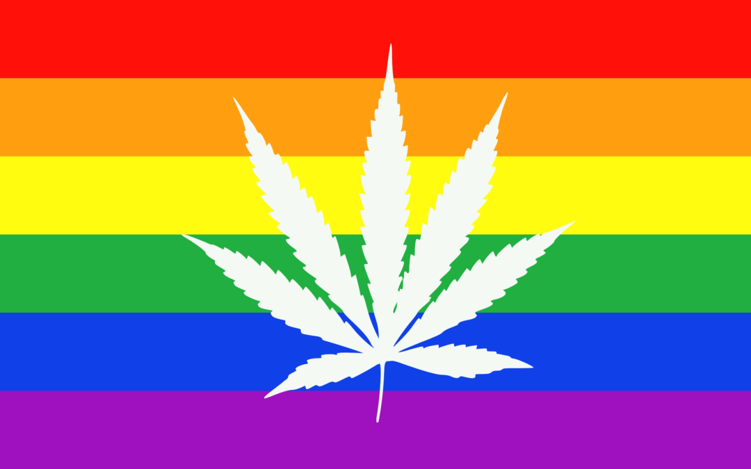 LGBTQ+ Pride Flag With Cannabis Leaf