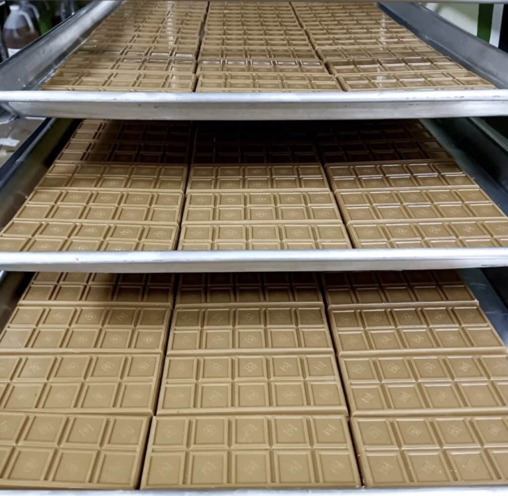 Trays of High 5 Edibles Cannabis-Infused Chocolates