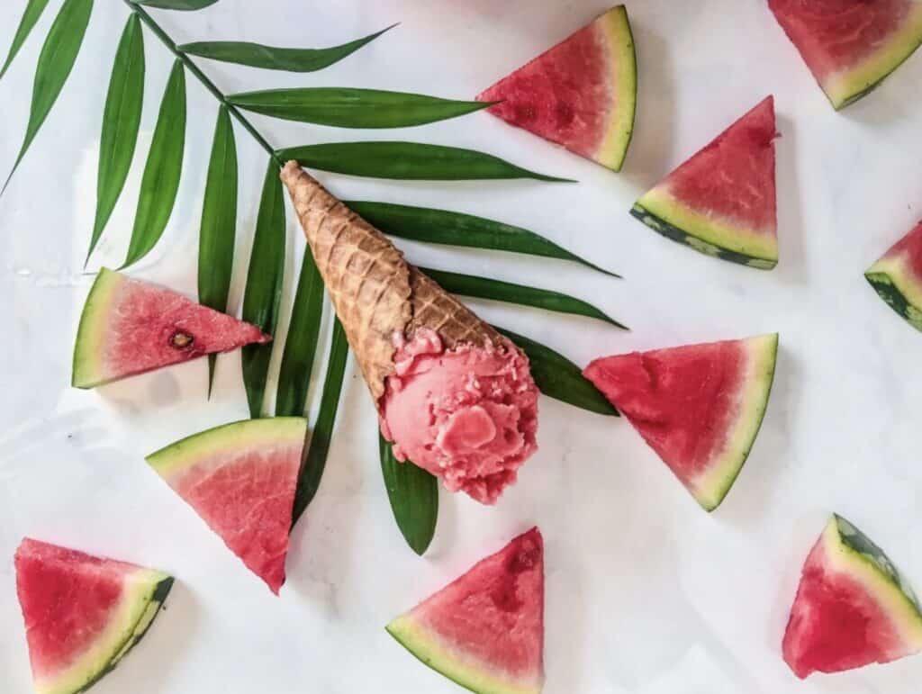 Watermelon Slices and Gelato Cone
