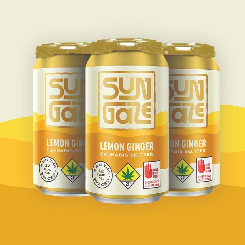 sungaze lemon ginger cannabis infused drink