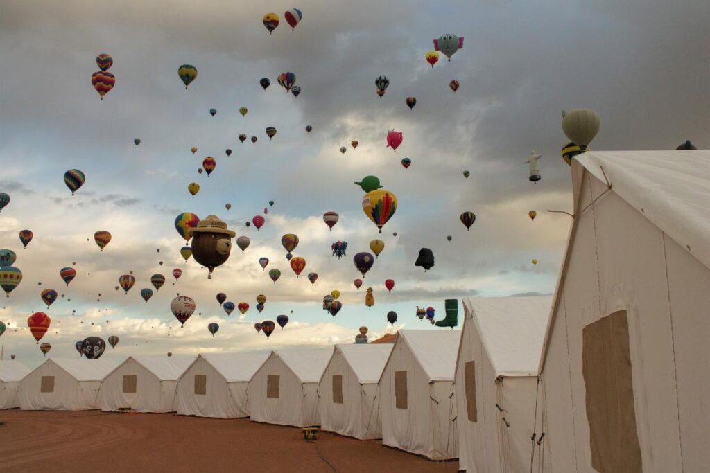 Glamping Tents at the Balloon Fiesta