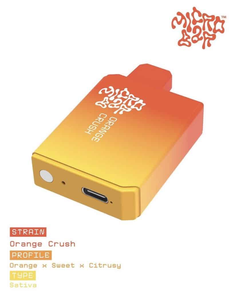 Orange Crush Microbar Flavored Distillate Cannabis Disposable Vape Cartridge