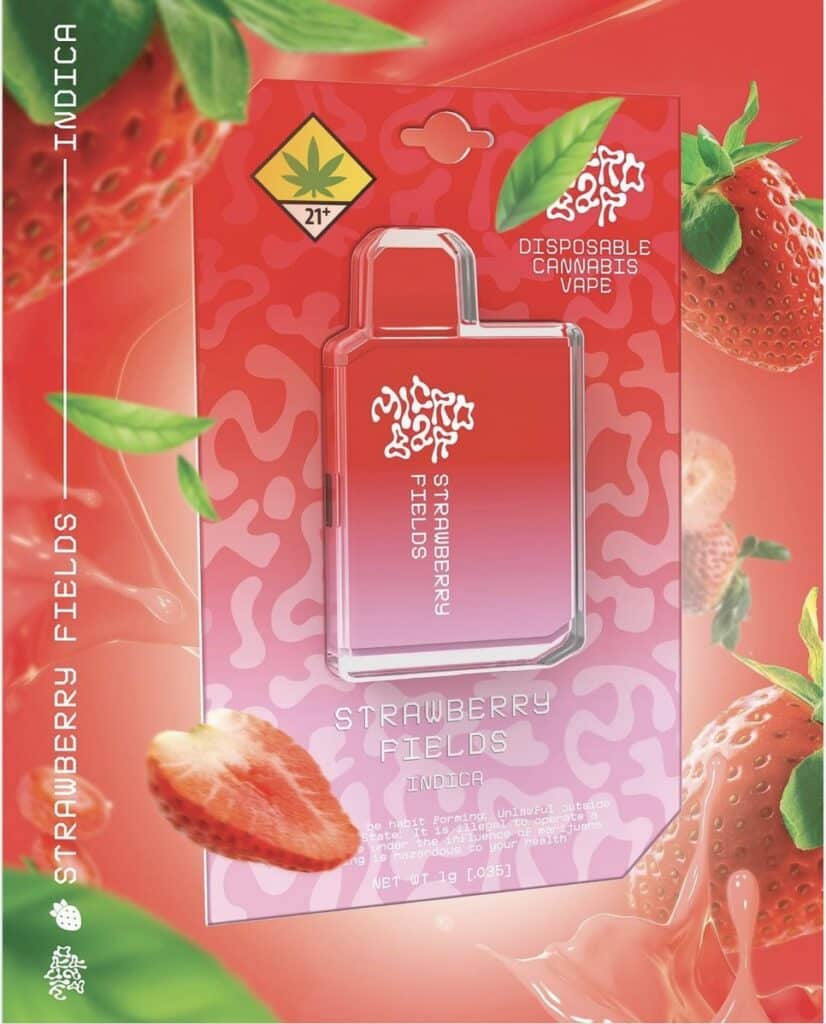 Strawberry Microbar Flavored Distillate Disposable Cannabis Vape Cartridge