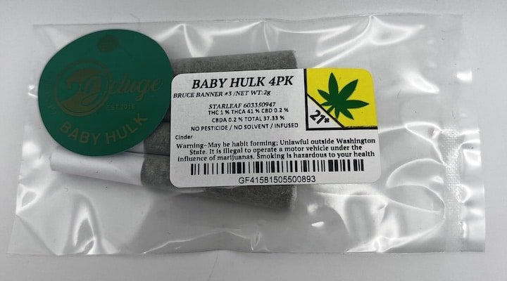 Bruce Banner #3 Baby Hulk Hash Infused Cannabis Pre-rolls from Deluge