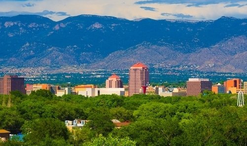 The City of Albuquerque New Mexico in Spring