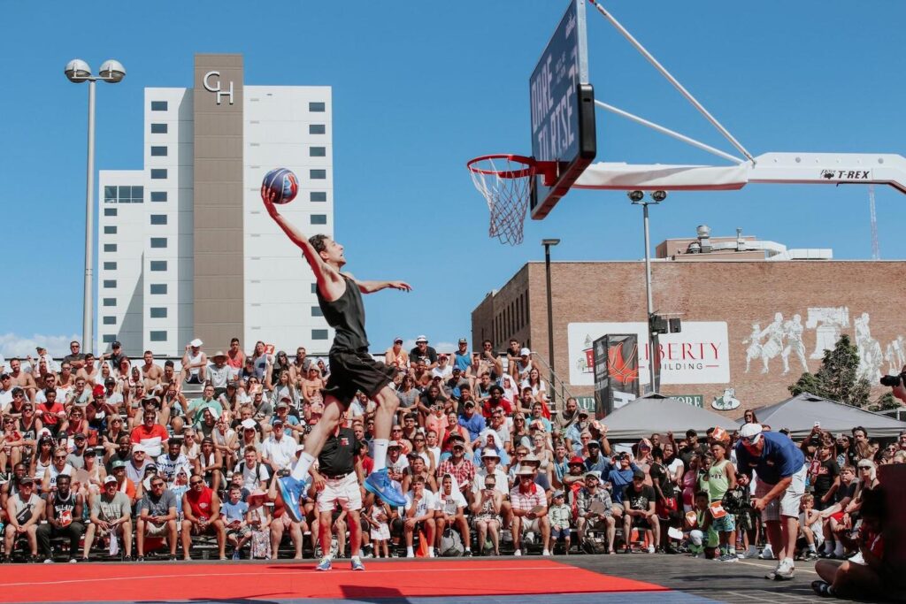 Man Playing Basketball at Hoopfest Spokane