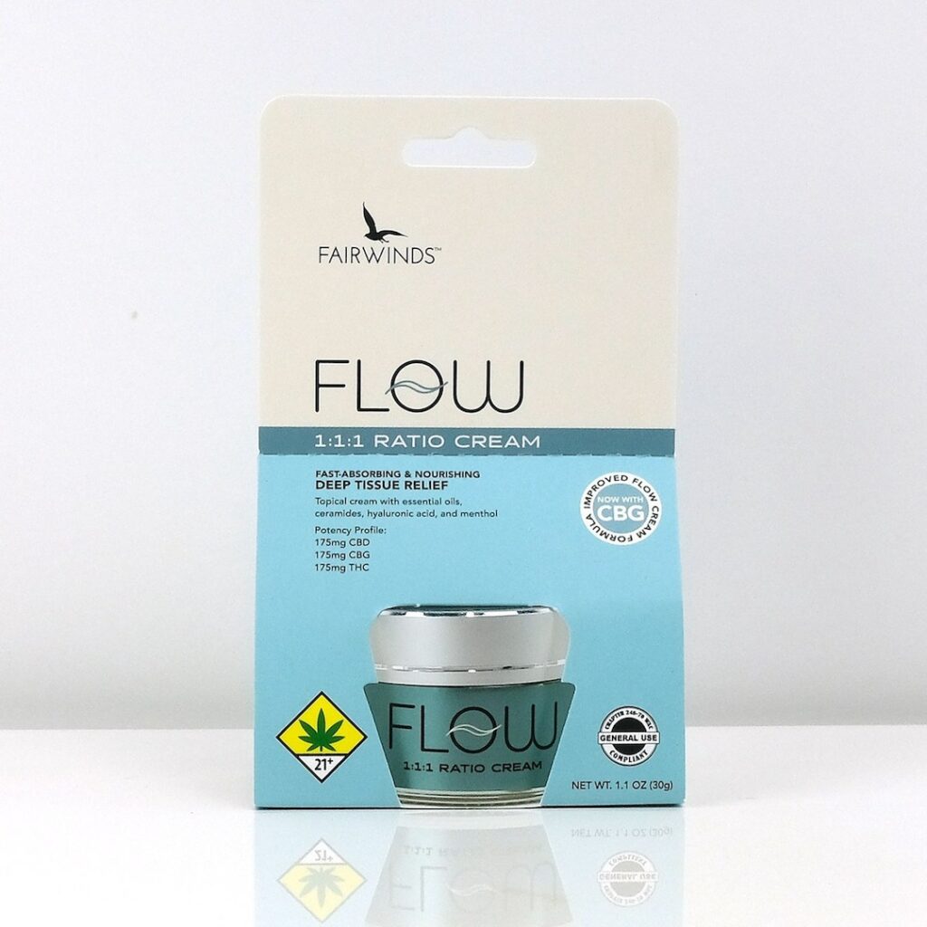 Flow Cream from Fairwinds with CBD THC and CBG