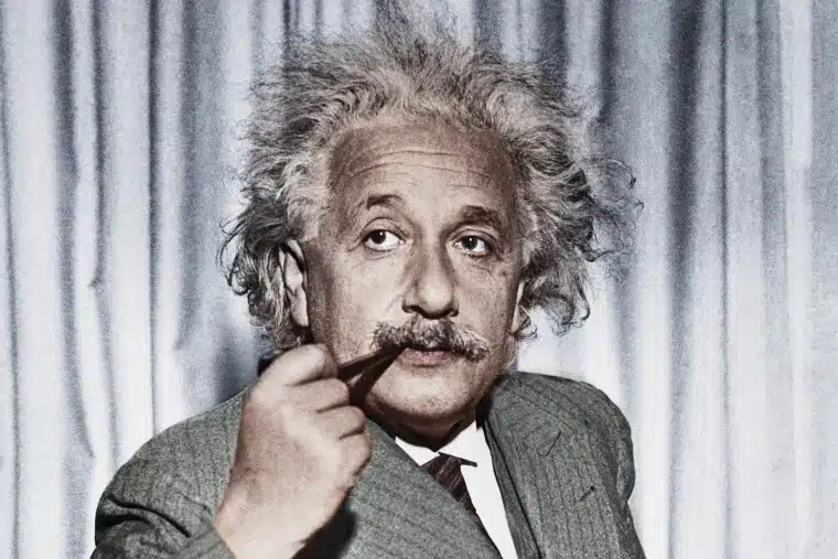Einstein Smoking a Pipe To Represent Weed Strain Einstein's Pipe