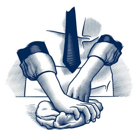 Illustration of Hands Kneading Dough
