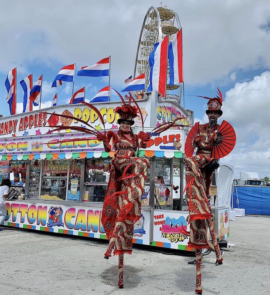 Stilt Circus Performers at the Fair
