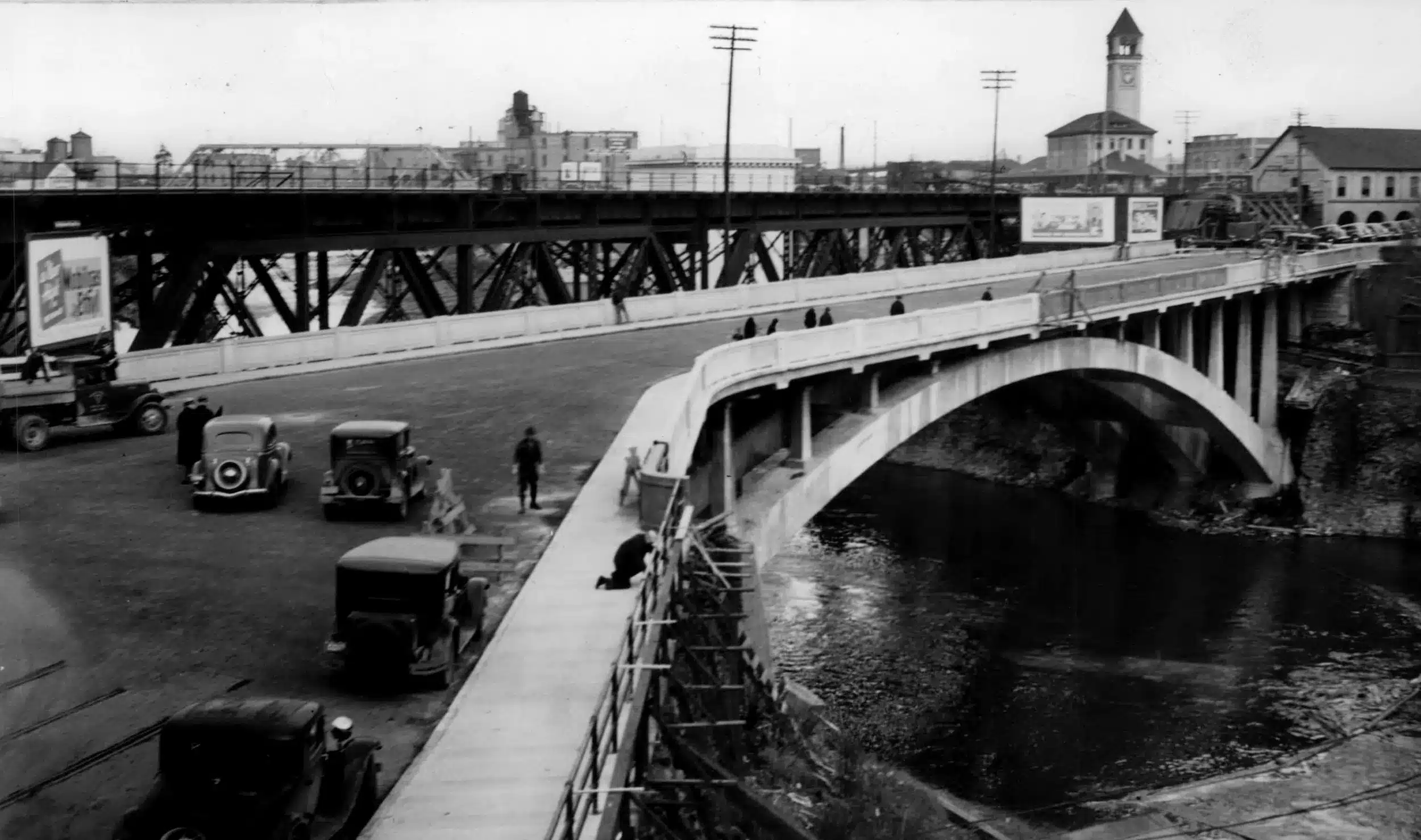 Historic Photo of the Post Street Bridge in Spokane