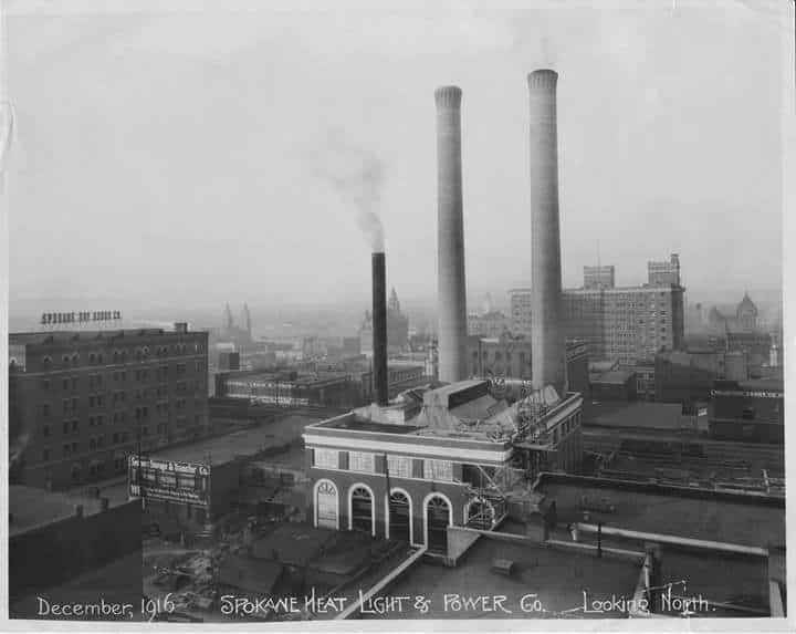Historic Photo of the Steam Plant in Downtown Spokane