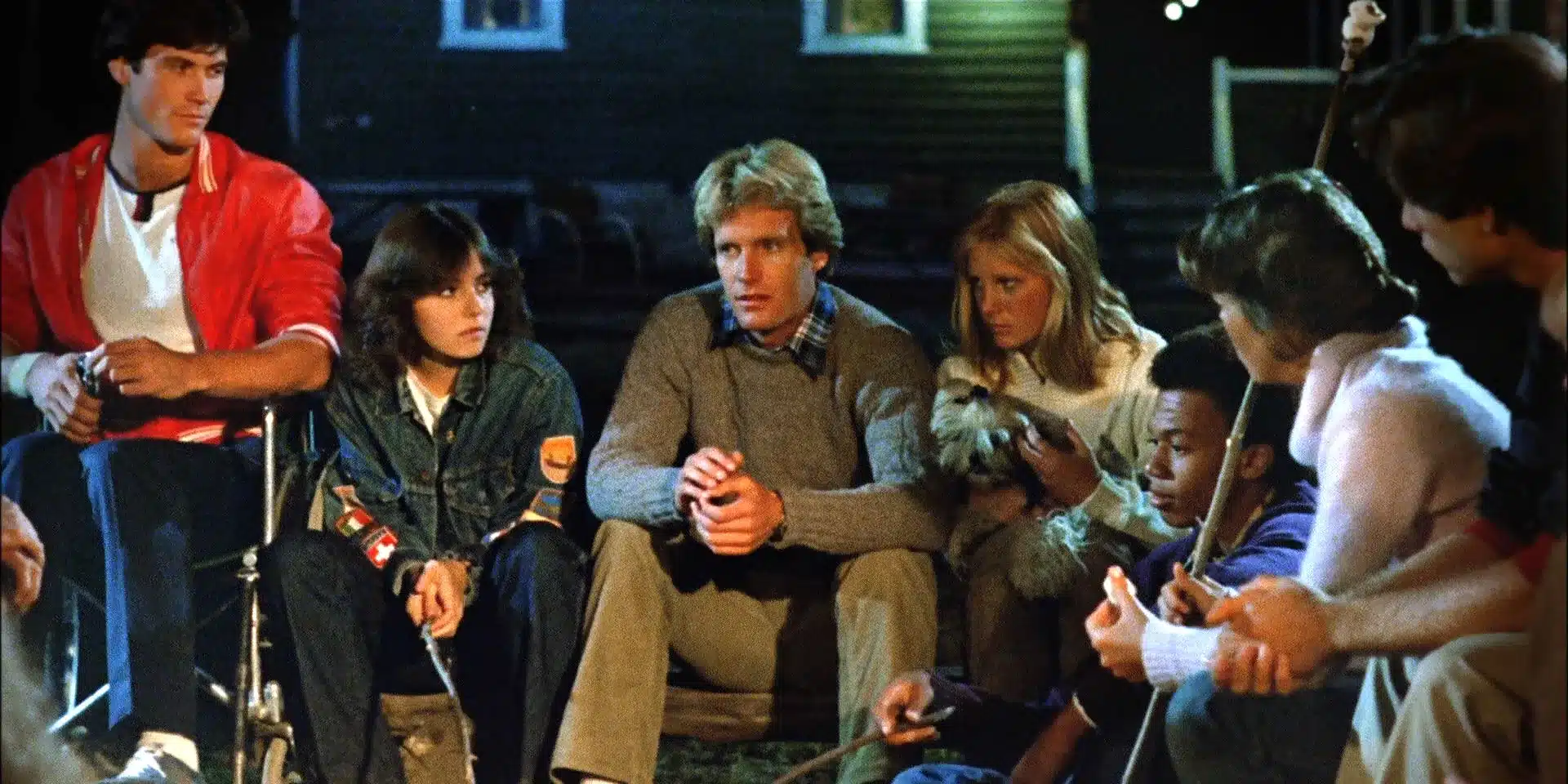 Friday the 13th Part 2 counselors around the camp fire