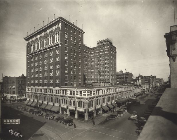 Historic Photo of the Davenport Hotel in Downtown Spokane