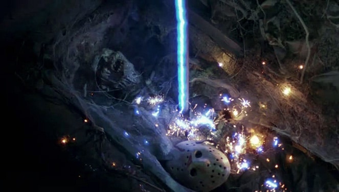 Jason's Corpse being struck by lightning in Friday the 13th Part 6