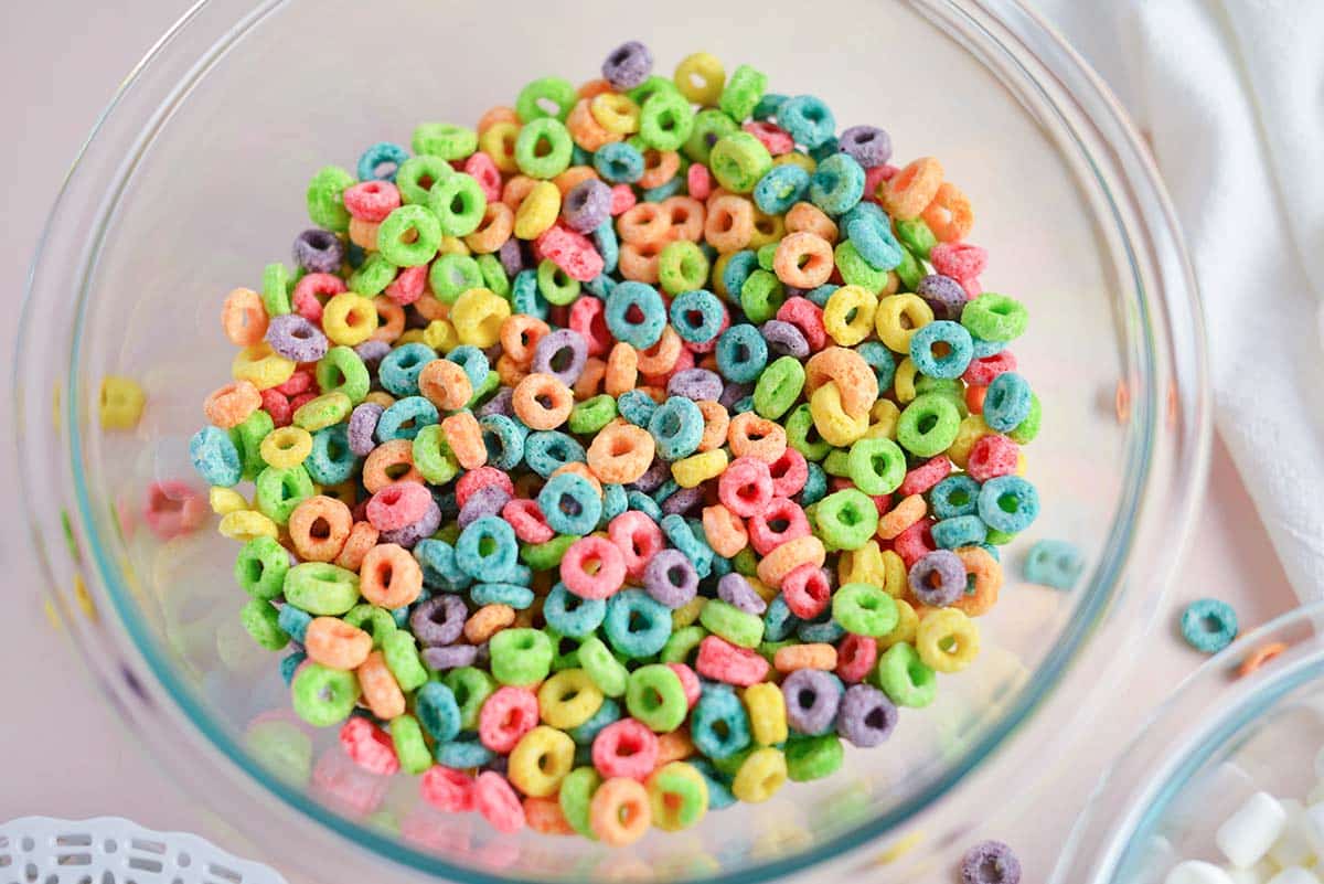 Fruit Loops Cereal in a Bowl to Represent the Weed Strain that Starts with F