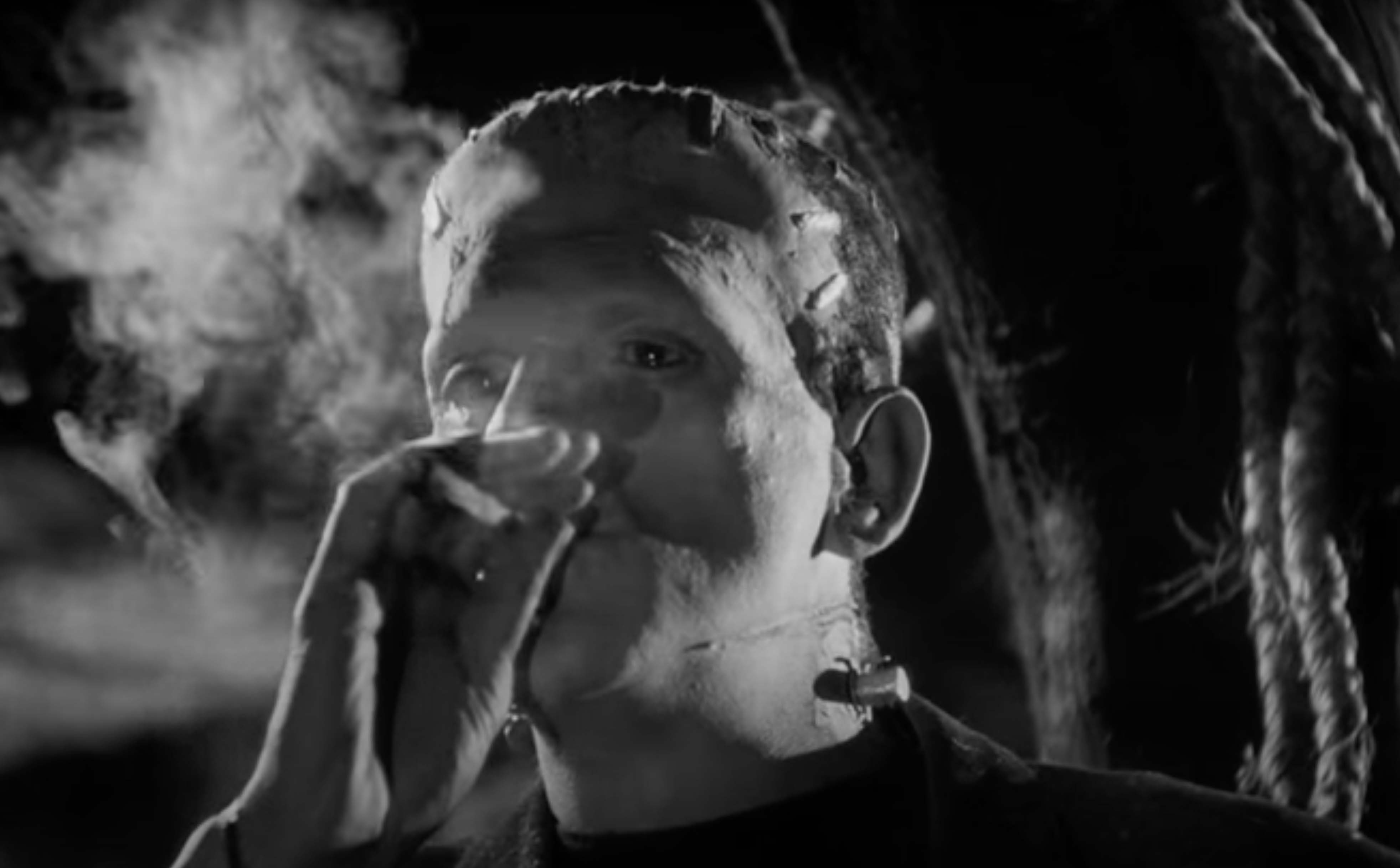 Frankenstein's Monster Smoking Weed in The Bride of Frankenstein