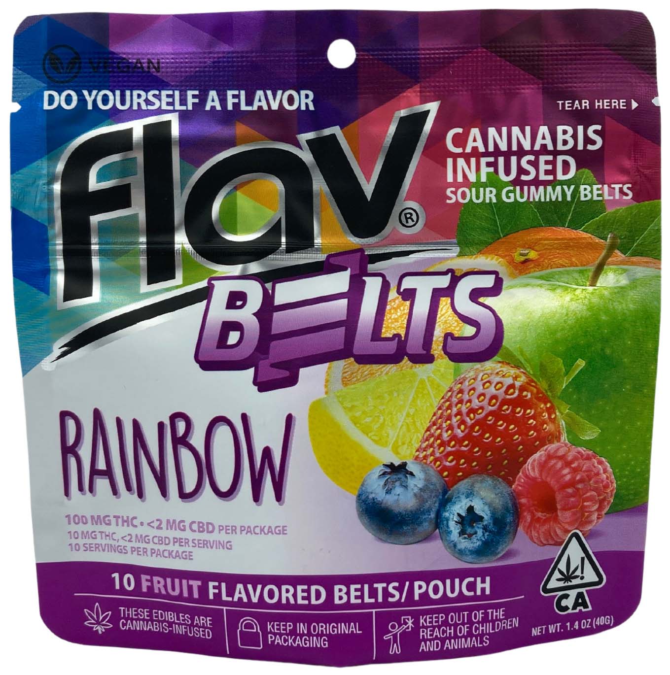 Flav Rainbow Sour Belts Cannabis Infused Edible