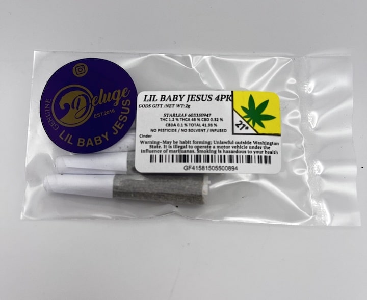 Deluge Hash Cannabis Infused 4 Pack Pre-roll Joints