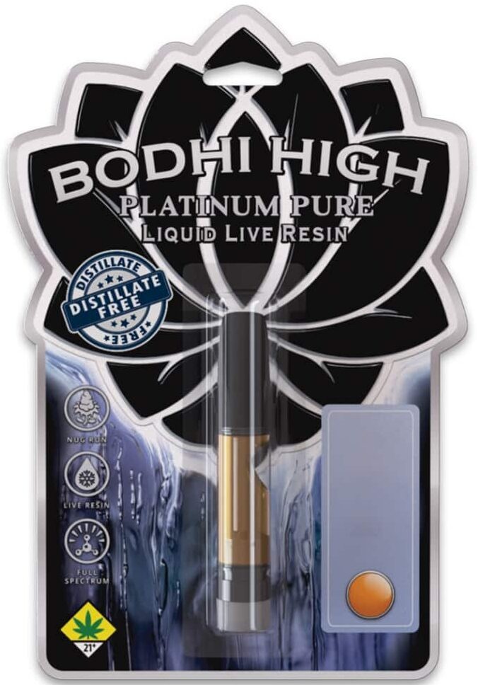 Bodhi High Platinum Pure Liquid Live Resin Cannabis Vape Cartridge