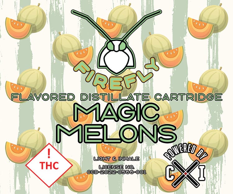 Firefly Magic Melons Flavored Cannabis Distillate Vape Cartridge from Cinder Industries