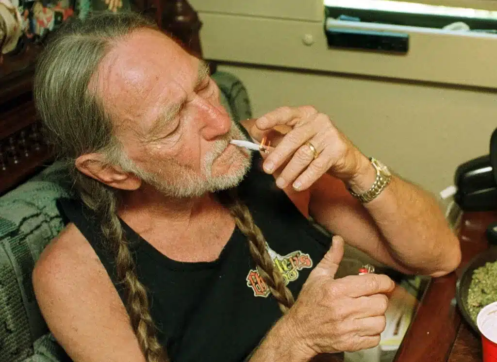 Willie Nelson Smoking Weed Joint