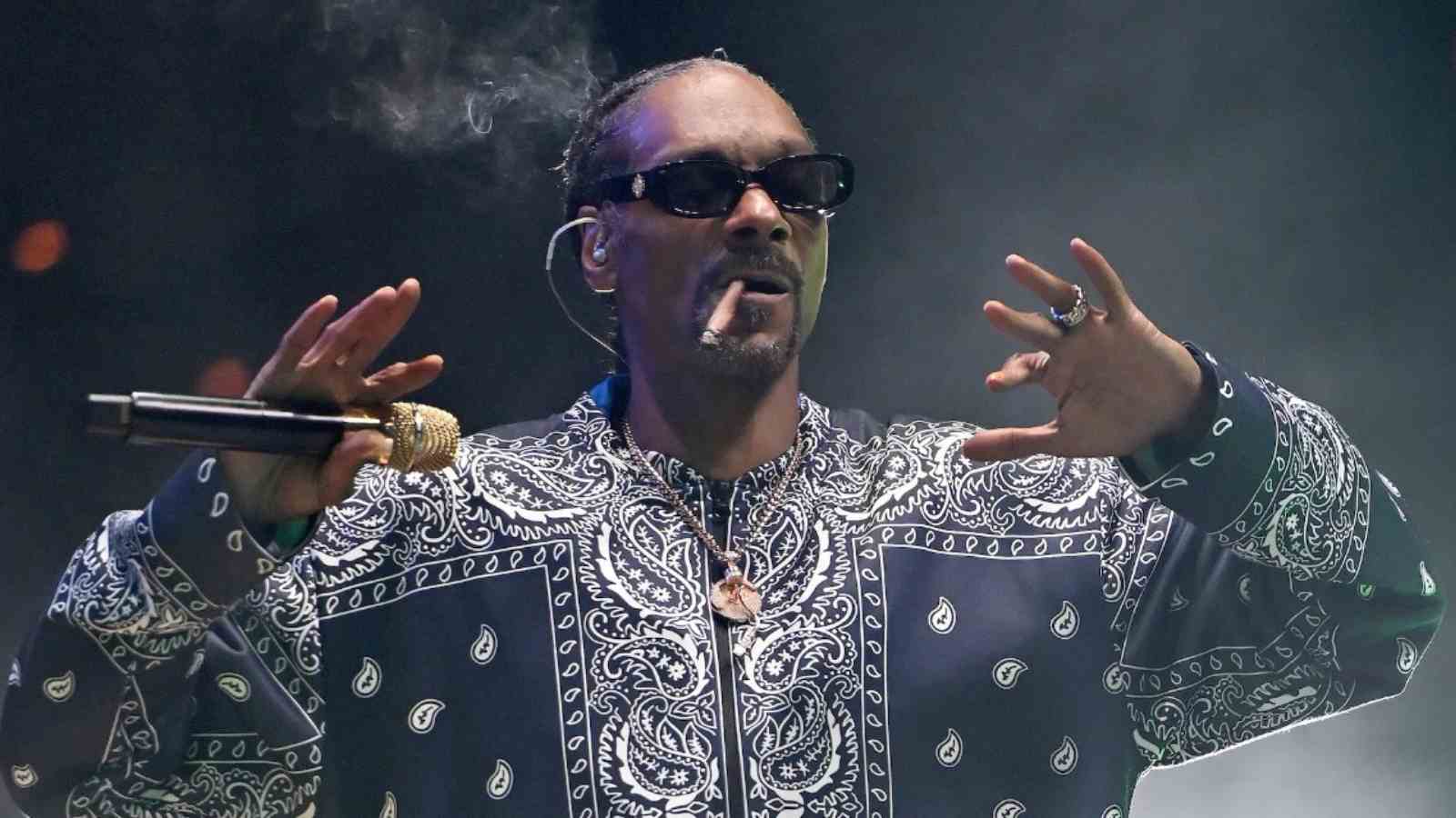 Snoop Dogg on Stage Smoking Weed Blunt