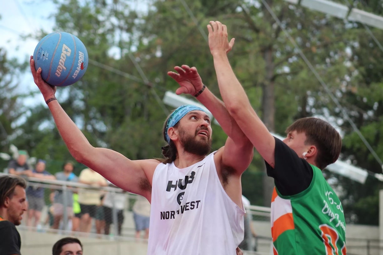 Person Playing Basketball at Hoopfest