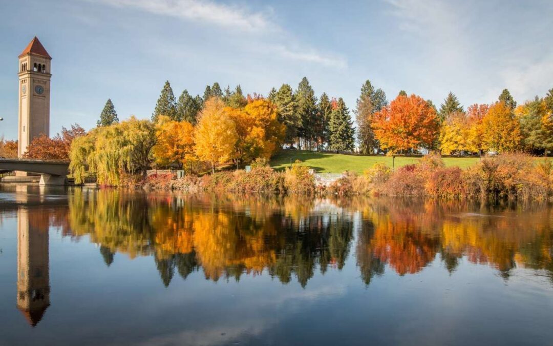 Downtown Spokane Washington During Fall Autumn