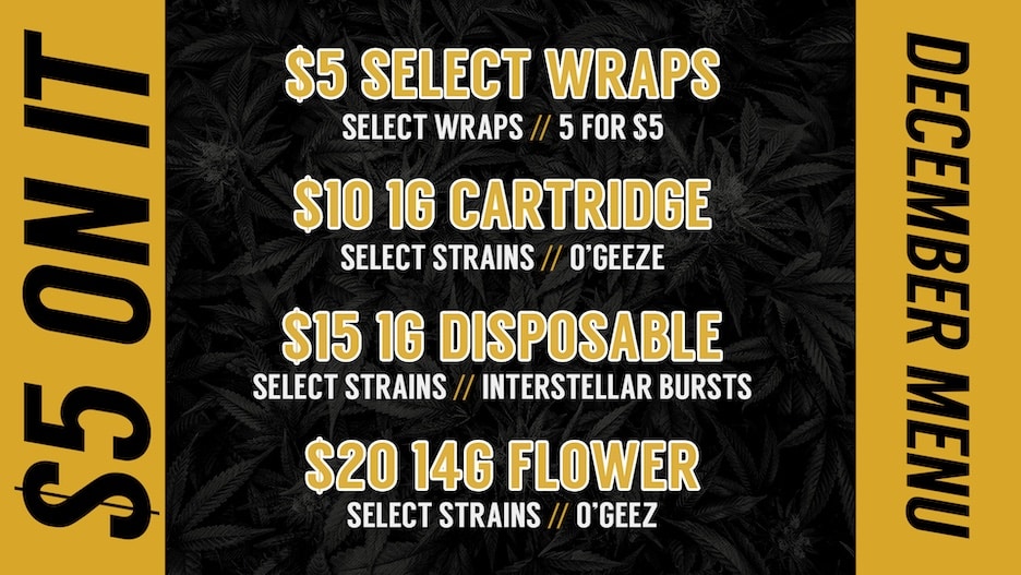 December 5-On-It Menu Cinder Cannabis Dispensary