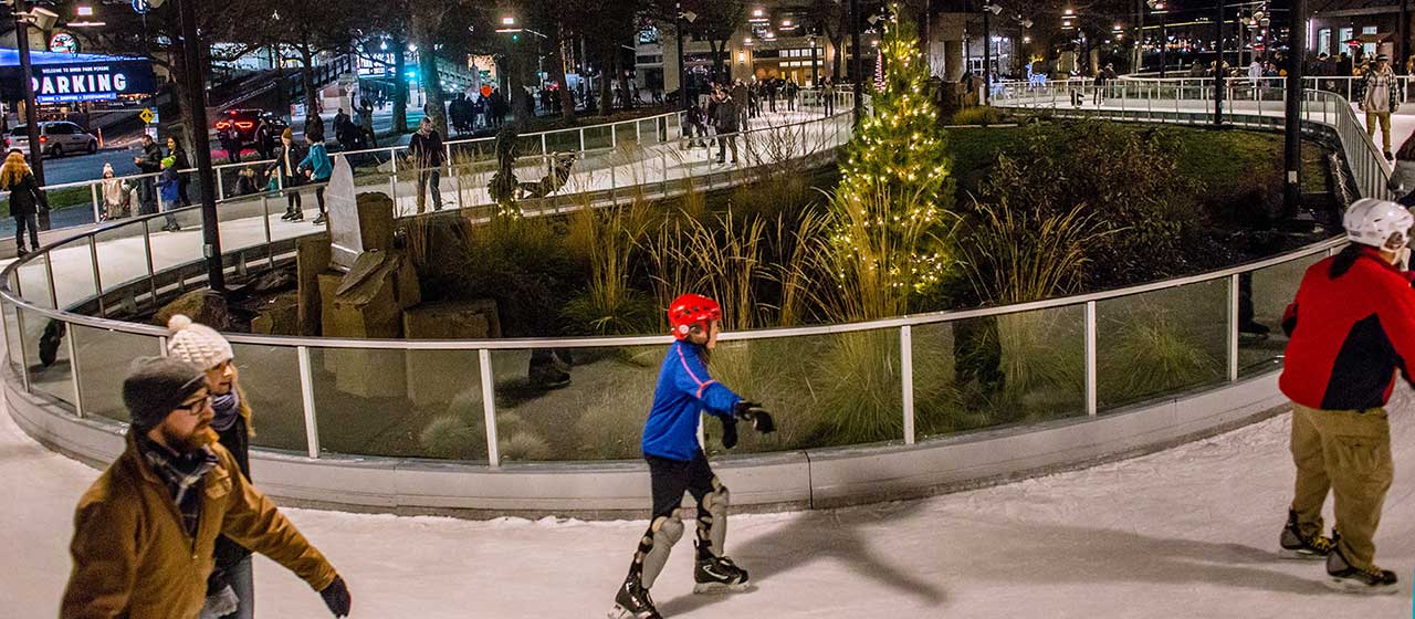 Ice Skating at the Numerica Skate Ribbon Downtown Spokane