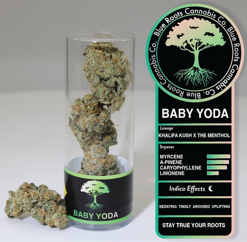 Blue Roots Cannabis Co Baby Yoda Strain