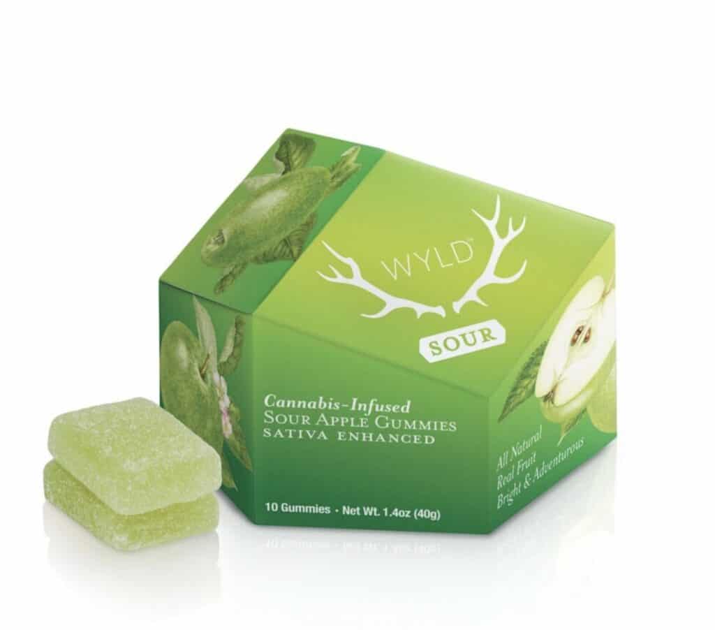 Wyld Sativa Enhanced Sour Apple Cannabis Gummies Edibles