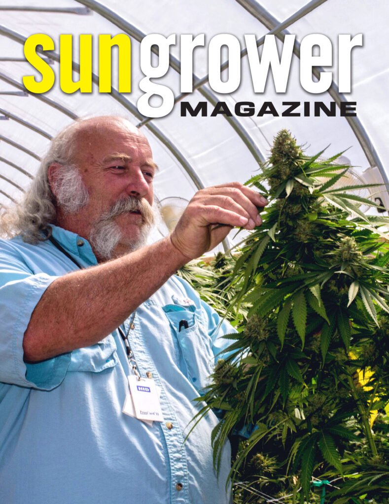 Steve Walser, owner and grower at Buddy Boy Farm, on the cover of Sun Grower Magazine