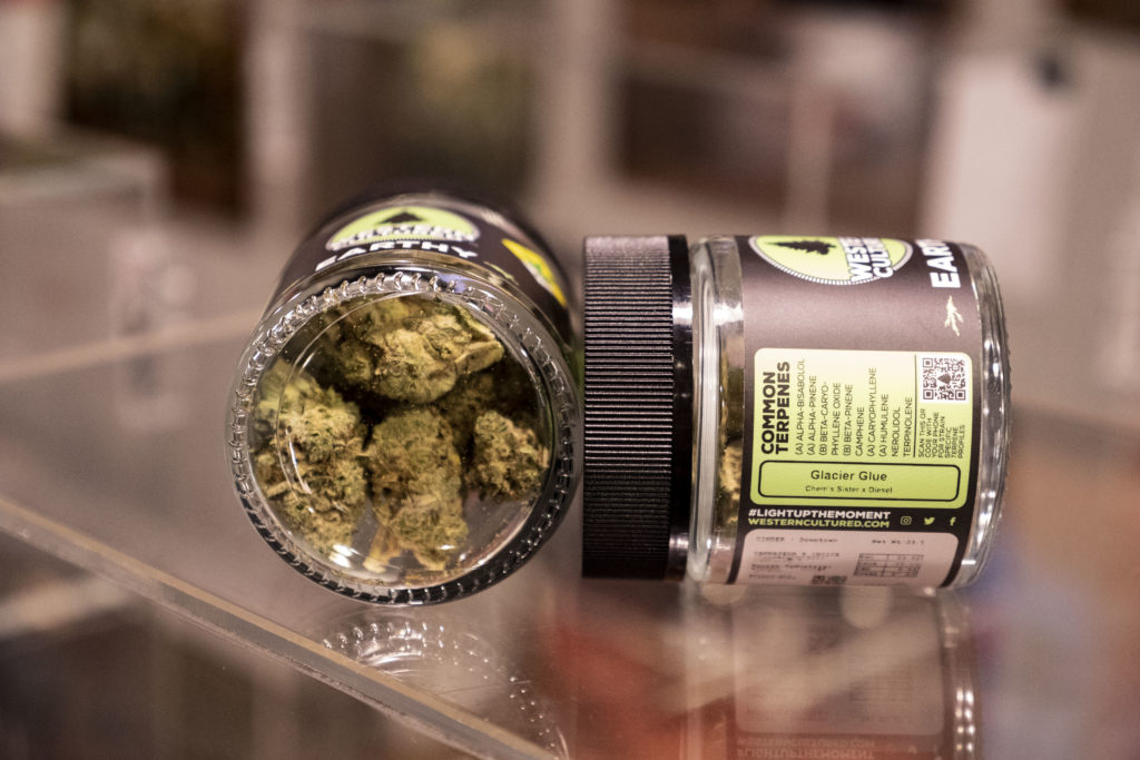 Western Cultured Cannabis Glacier Glue Flower in Jar