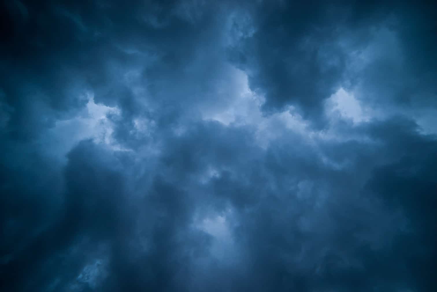 Background of dark and dramatic clouds before a thunder-storm to represent the cannabis strain Blue Dream