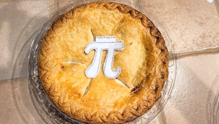 Pi symbol on a pie