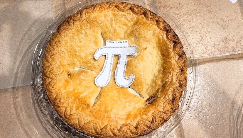 Pi symbol on a pie